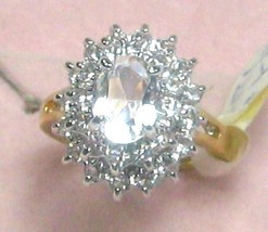 Vintage ESTATE14K Gp. Sparkle Crystal Ring Sz 5-7-8 - £13.00 GBP