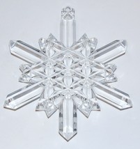Exquisite 2004 Waterford Crystal Faceted Snow Crystal Christmas Tree Ornament - £69.63 GBP