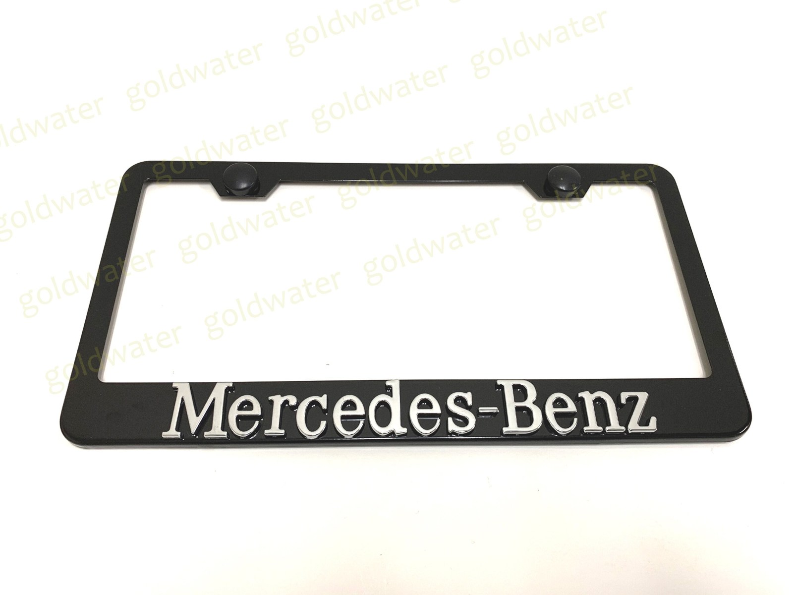 3D Mercedes-Benz Emblem Black Powder Coated Metal Steel License Plate Frame  - £20.99 GBP