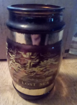 Vtg Souvenir The Lost Sea Tennessee Ambe Glass Barrel Mug W/ Wooden Handle - $12.86