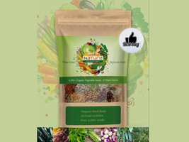4,500+ Organic Food Seed Bank - 25 Delicious Vegetable Varieties - Non-G... - £18.40 GBP