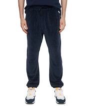 Eleven Paris Men&#39;s Regular-Fit Knit Cotton Velour Jogger Pants in Dress Navy-2XL - £35.29 GBP