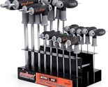 HORUSDY 18-Piece T-Handle allen wrench set, Inch/Metric Long Arm Ball En... - £43.90 GBP