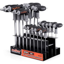 HORUSDY 18-Piece T-Handle allen wrench set, Inch/Metric Long Arm Ball En... - £42.99 GBP