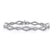 1.00 Carat Diamond Fancy Link 14K White Gold Bracelet - $1,236.51
