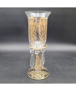 Rare Antique Glastonbury Lotus Gold Rosebud Candlestick Holder Hurricane... - £197.77 GBP