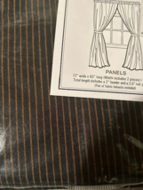 Primitive new Black Ticking Curtains - 63 inch length image 3