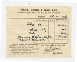 Thos Cook &amp; Son Foreign Exchange Currency Conversion Receipt Baghdad Ira... - £22.22 GBP