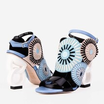 The Parama Blue Leather Ankle Strap Women Sandal image 4