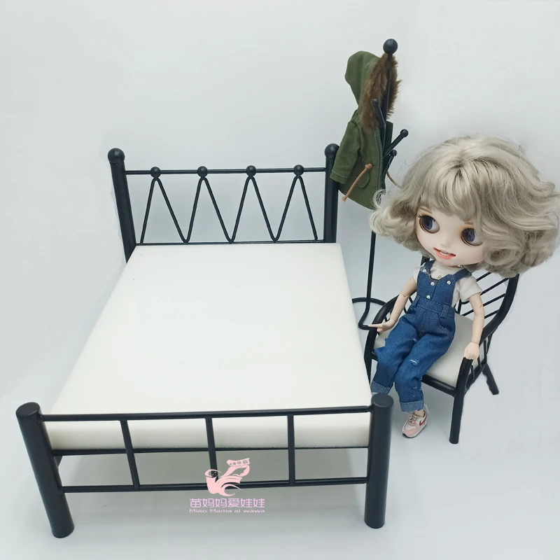 Blythe Doll House Furniture Metal Bed Chair For Barbie 30cm Doll Ob11 - $12.86+