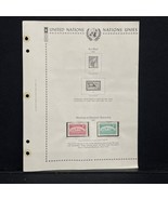 United Nations Stamp Book Page Lot Of 2 Stamps Unposted Meeting OGA Vtg ... - $24.54 CAD