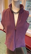 Woolrich Womens Full Zip Fleece Vest Size M Pockets Purple - $19.63 CAD