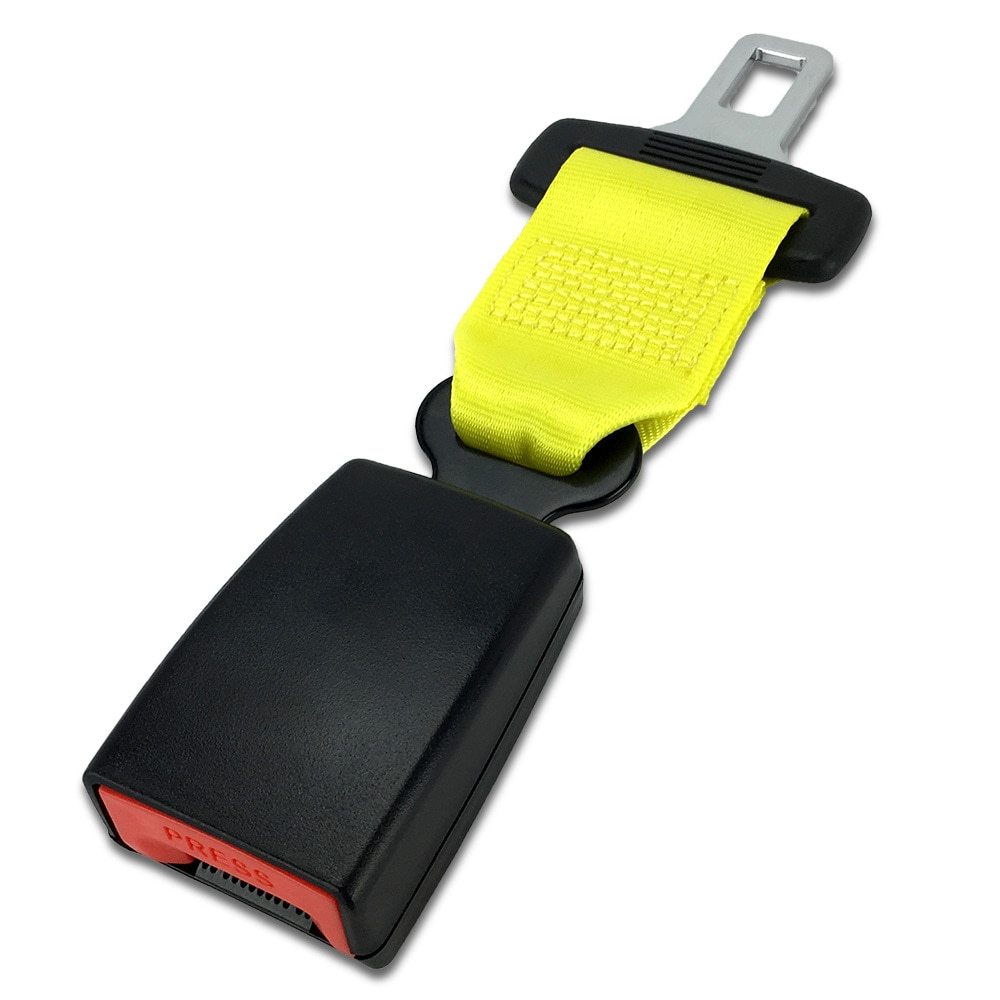 Regular 7&quot; Yellow Seat Belt Extender, 7/8&quot; Metal Tongue (Type A), E4 Saf... - $9.98