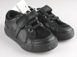 Cat &amp; Jack Toddler Boys&#39; Huxley Black Faux Leather Sneaker Shoes 6 US NWT - £11.94 GBP