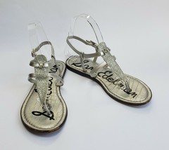 Sam Edelman Shoes Sandals Sparkle Thong Silver Womens Size 6-6.5 - £34.99 GBP