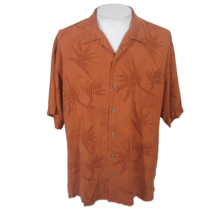 Tommy Bahama Men Hawaiian camp shirt XL aloha luau tropical silk jacquard VTG - £22.88 GBP