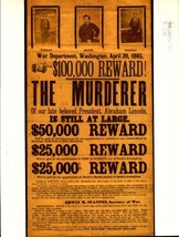 Zazzle POSTCARD-WANTED Surrat,Booth &amp; HAROLD-MURDERERS Of Abraham Lincoln BK33 - £1.58 GBP