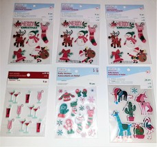 Christmas Holiday Scrapbooking Stickers Puffy x6 Pack Gingerbread Sloth ... - $5.94