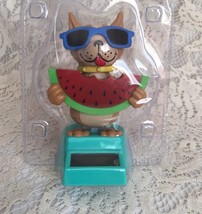 Funny Bobble Head Crazy Dog with Blue Glasses Brown Watermelon Rescue An... - $147.71 MXN