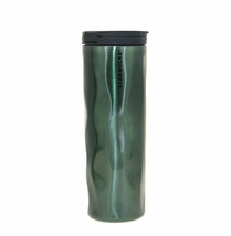 Starbucks Grande Chiseled Green Ripple Wave Coffee Tumbler 16 oz Stainless Steel - £62.90 GBP