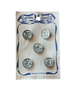 Set of 5 Vtg Glass Buttons Supreme Quality Germany 5/8&quot; Carded - €8,53 EUR
