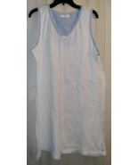 NEW WOMENS CAROLE HOCHMAN WHITE W/ BLUE POLKA DOTS KNIT NIGHTGOWN  SIZE L - $546.00 MXN