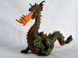 VTG Papo 1999 Green Winged Dragon with Flame #39025 Figure Enchanted World - £4.46 GBP