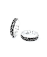 Trendy Real 925 Silver Oxidized Women foot toe rings band - Pair - €38,18 EUR