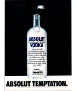 1981 Absolut Vodka Temptation Bottle Vintage Print Ad Sweden Swedish Wal... - $10.97