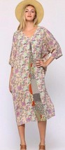 New Gigio by Umgee Large Oversized Floral/ patchwork side pockets long dress - £18.75 GBP