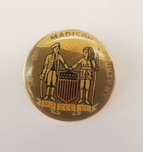 Seal of Madison County New York Round Collectible Souvenir Lapel Hat Pin - £13.06 GBP