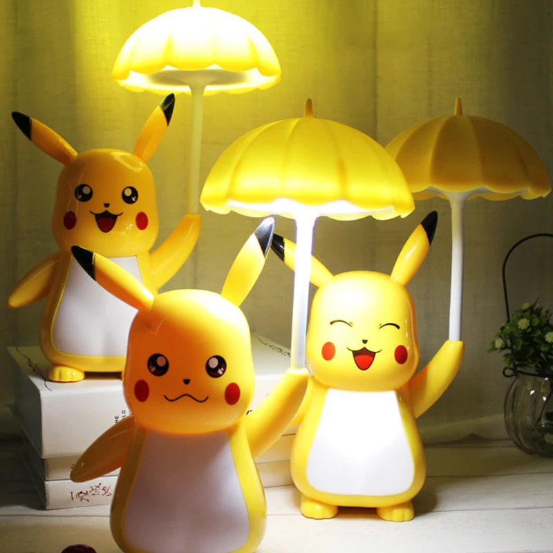 New Pokemon Pikachu Figures Desk Lamp 3 Gears Adjustable Reading Light Usb - £27.50 GBP
