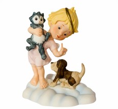 Franklin Mint almost angels figurine 1987 vtg Blessed Peacemakers dog cat kitten - £31.10 GBP