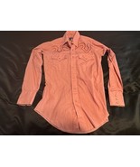 Vintage Champ Western Permanent Press Pearl Snap Shirt 14½-32 Pink Rodeo... - $39.54 CAD