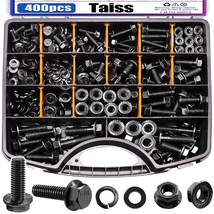 400pc Metric Flange Bolt Nut &amp; Washer Kit – M6 M8 M10 Black Zinc 10.9 Grade - $62.58