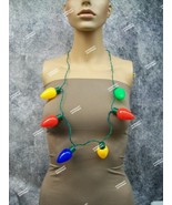 One Light Up Christmas Bulb Necklace Blinking Flashing Elf Party Strange... - $11.04 CAD