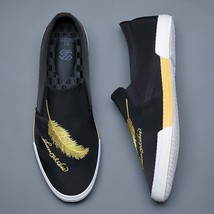 New Men Casual Shoes Spring Summer Breathable Lightweight Leaves Embroidery Loaf - £39.18 GBP