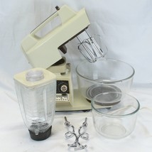 Vintage OSTER Regency Kitchen Center Mixer Blender Bowls Hooks Beaters - £106.01 GBP