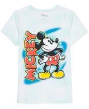 Disney Juniors Mickey Mouse Tie Dyed T Shirt Size Small Color Bleached Aqua - £18.88 GBP