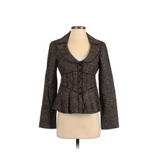Nanette Lepore Brown Tweed Wool Blend Blazer Womens Size 4 - £21.01 GBP