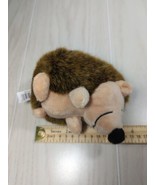 Dan Dee small plush hedgehog porcupine brown beige tan squeaky dog toy - £7.76 GBP
