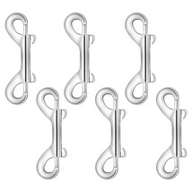6 Pack Metal Trigger Snap Hooks - Double Ended Bolt Snaps for Dog Leash,... - £14.66 GBP