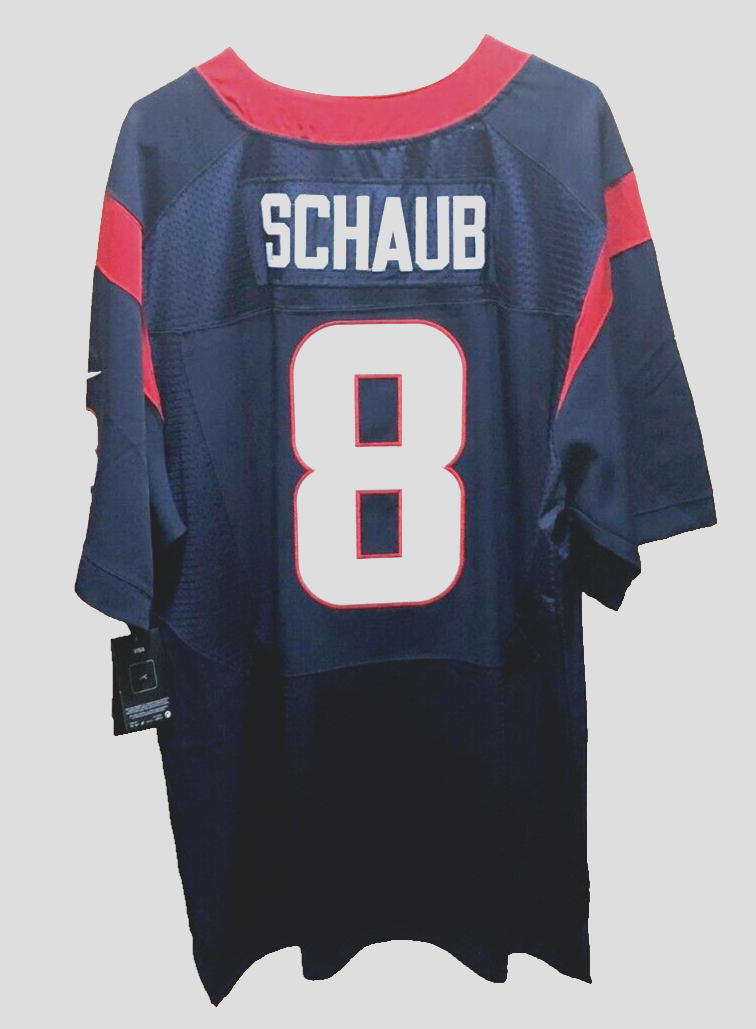 Matt Schaub 8 Houston Texans NFL 10th Patch Blue Vintage Nike Sewn Jersey 52 Tag - £36.51 GBP