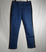 Passport Skinny Leg with Faux Leather Womens Jeans Sz. 12 - £17.45 GBP