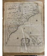 Antique &quot;A New Map of Carolina&quot; by Philip Lea 17th Century 1884 Charlest... - £776.70 GBP