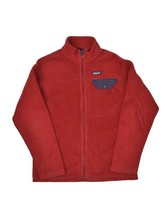 Patagonia Fleece Jacket Boys XL 14 Red Full Zip Snap Pocket Micro Sweatshirt - £19.40 GBP