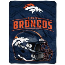 Denver Broncos Plush Micro Raschel Throw Super Soft Blanket Nfl Licensed Nwt - $22.69