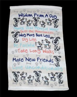 Dogs Script Make New Friends Take Long Walks Etc. Decorative Velour HAND... - $14.99