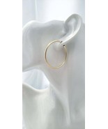 Gold filled hoops Large hoop earrings US fill 14k Yellow Circle Gold Hoo... - $59.00