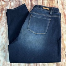 Soft Surroundings Pull On Jeans Size 1X High Rise Straight Leg Denim Pan... - $28.49